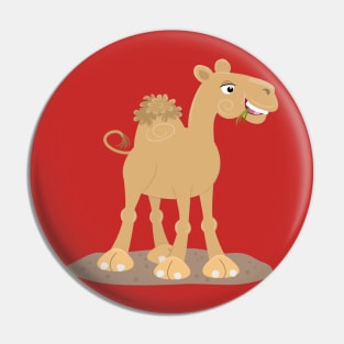 Cute happy smiling camel cartoon illustration Pin