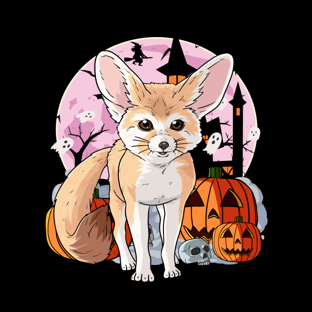 Fennec Fox Scary Happy Halloween Witch Pumpkin by Noseking