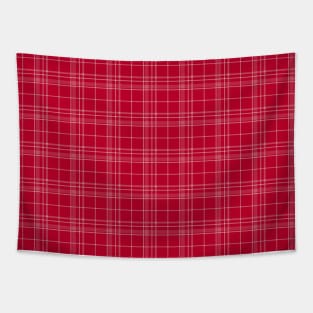 Dark Red White Checkered Plaid Fall Aesthetic Tapestry