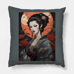 Japanese vampire girl art Pillow