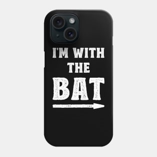 Funny Halloween I'm With The Bat Costume Couple (White) Phone Case