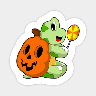 Turtle Halloween Pumpkin Lollypop Magnet