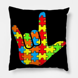 Love Sign Language Autism Awareness Pillow