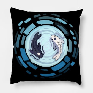 Yin and Yang Koi Whirlpool - Yang Version Pillow