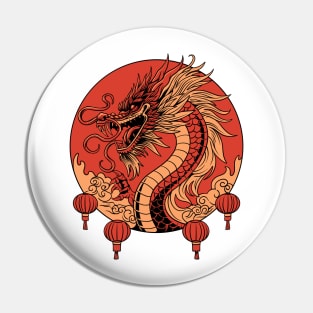 Red Chinese Dragon Pin