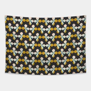 Geometric Stylized Flower Tapestry