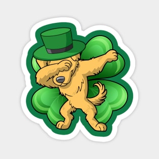 Dabbing Golden Retriever Dog Irish St Patricks Day Magnet