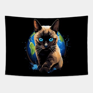 Siamese Cat Earth Day Tapestry