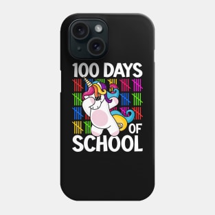 100th Day of School Unicorn Teachers Kids Girls 100 Days Phone Case