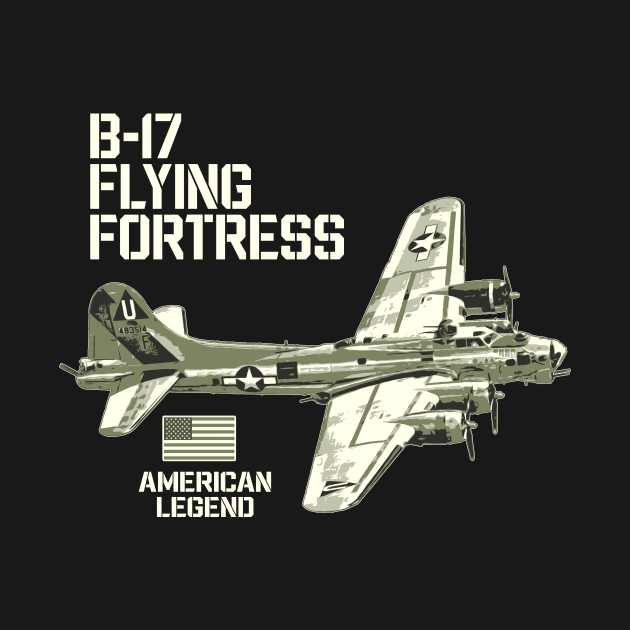 B-17 Flying Fortress Aircraft USAF Plane American Legend by BeesTeez