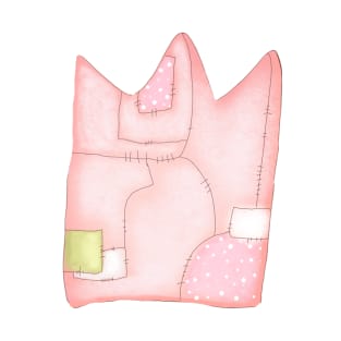 Pink Patched Crown for Princess T-Shirt