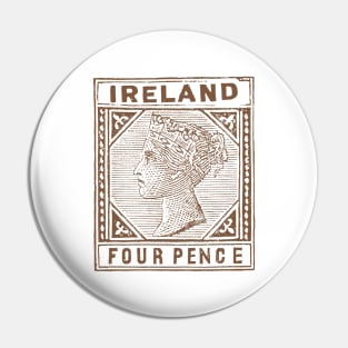 Vintage Eire 4 Pence Postage Stamp Pin