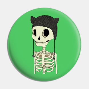 Skeleton Kitty Pin