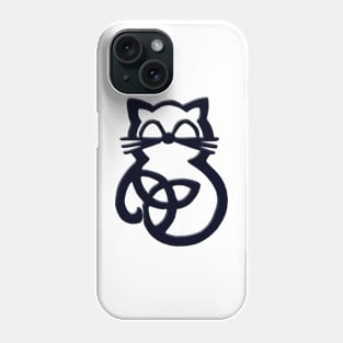 Black Trinity Knot Celtic Cat Phone Case