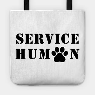 Service Human in Stencil Font Tote