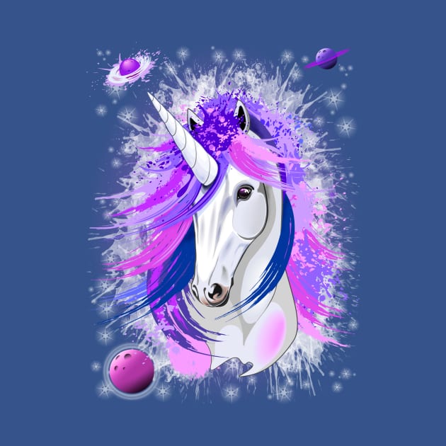 Unicorn Spirit Pink and Purple Mythical Creature by BluedarkArt