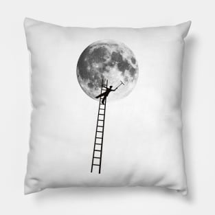 MOONSHINE black and white illustration and silhouette Pillow