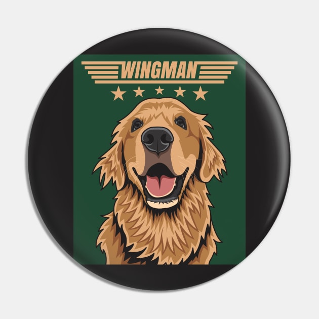 Golden Retriever Wingman Pin by Dogiviate