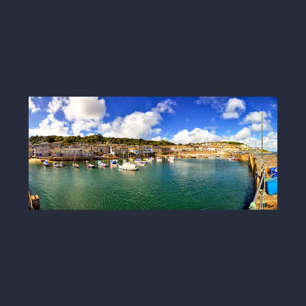 Mousehole Harbor Boats Panorama by tommysphotos