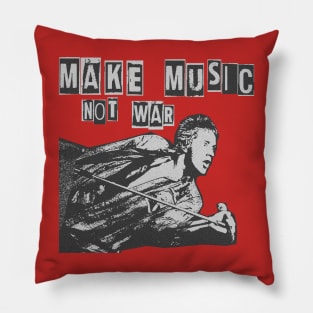 make music not war vintage punk art Pillow