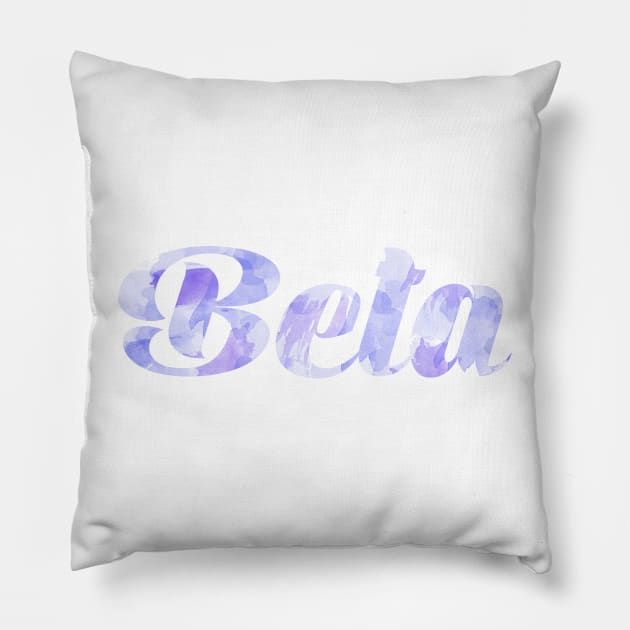 Beta Blue Watercolor Pillow by ally1021