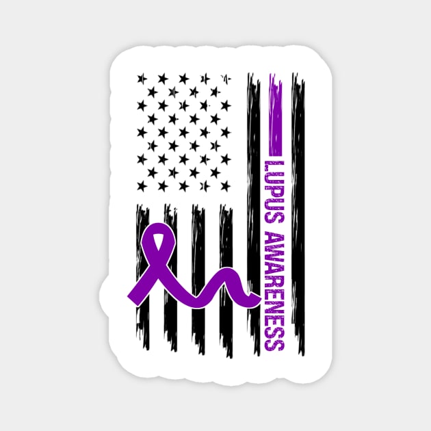 Lupus Awareness Flag Magnet by Geek-Down-Apparel