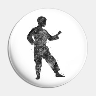 Taekwondo kids black and white Pin