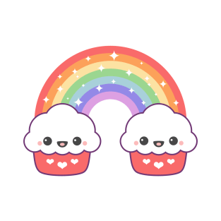 Cupcake Rainbow Twins T-Shirt