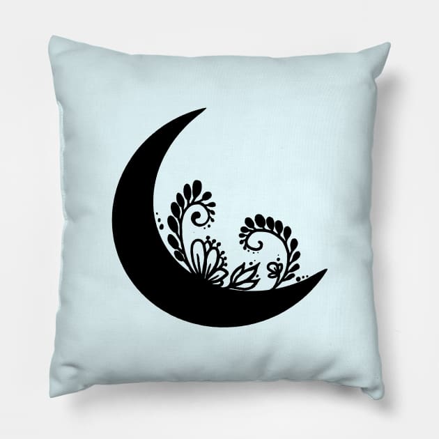 Boho chic Moon T-Shirt Pillow by OgogoPrintStudio