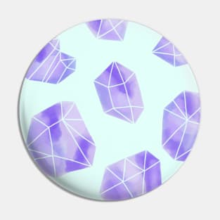 Watercolour Purple Crystal Print Pin