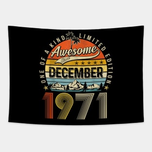 Awesome Since December 1971 Vintage 52nd Birthday Tapestry