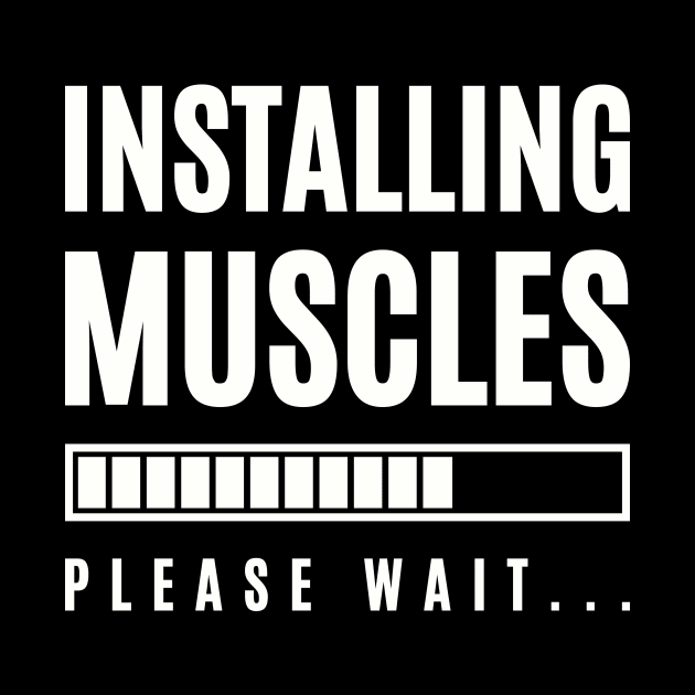 Funny Gym Fitness Bodybuilding Installing Muscles Please Wait by Lasso Print