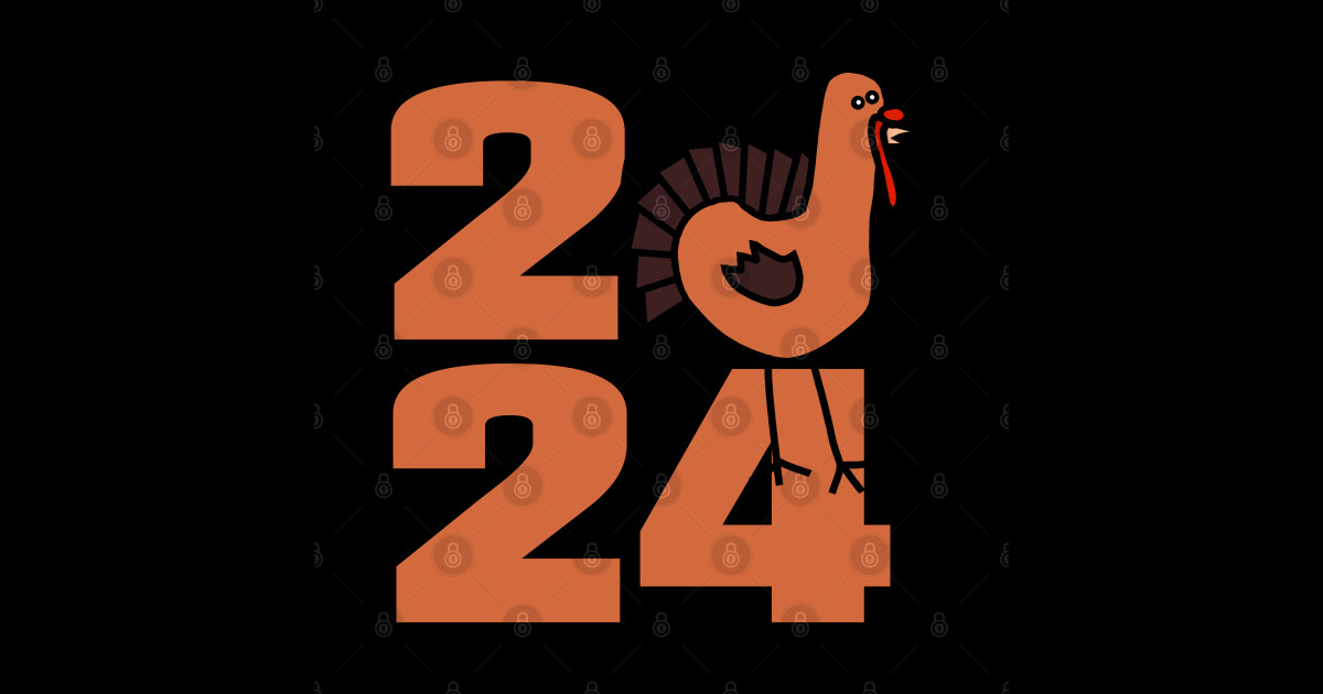Thanksgiving 2024 with Cute Turkey Thanksgiving Sticker TeePublic