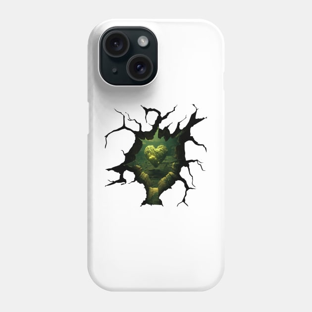 Stone Heart  Anamorphic Illusion Phone Case by CkKong