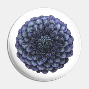 Blue and Purple Dahlia Flower Pin