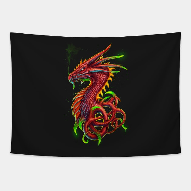 Poison Dragon Alt red Tapestry by chriskar