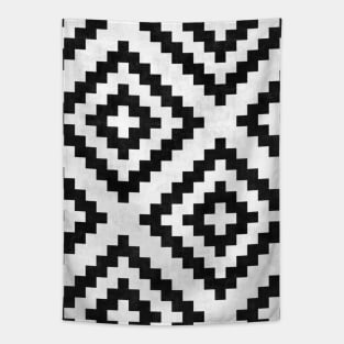 Urban Tribal Pattern No.18 - Aztec - Black and White Concrete Tapestry