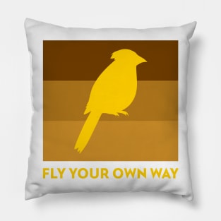 Fly Your Own Way Parrot Bird design, Motivational Quote Pillow