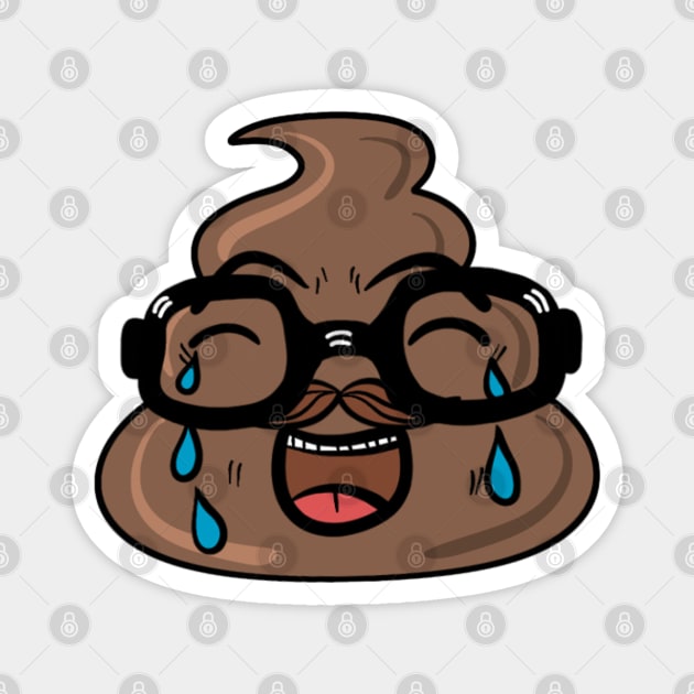 Crying poop emoji with moustache Poop Emoji TeePublic