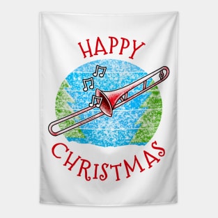 Christmas Trombone Trombonist Brass Musician Xmas 2022 Tapestry