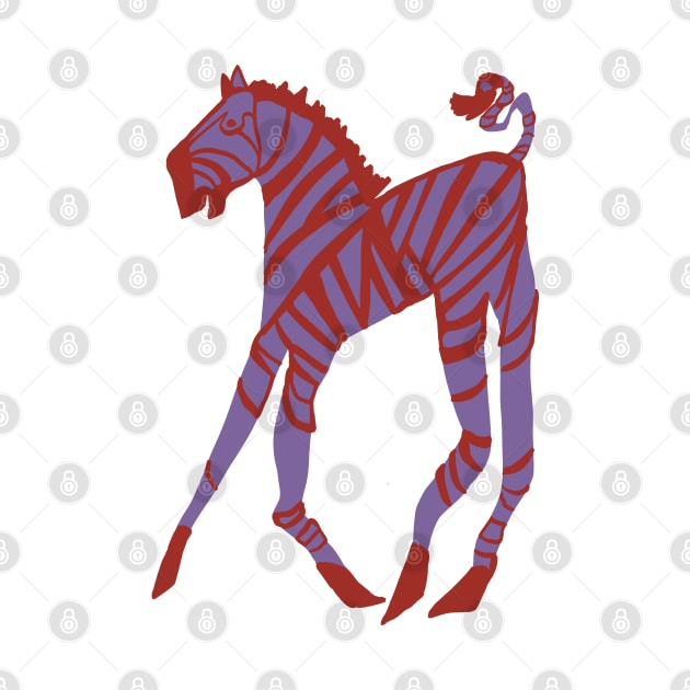 Purple and red zebra by Shadoodles