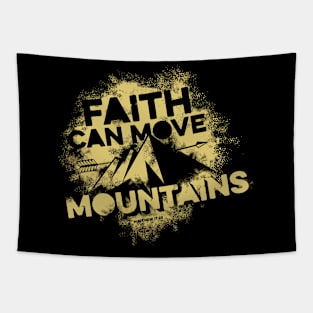 Bible art. Faith can move mountains. Tapestry