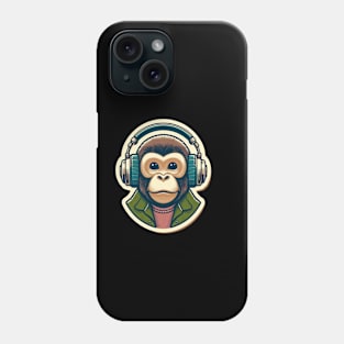 headphones chimp Phone Case