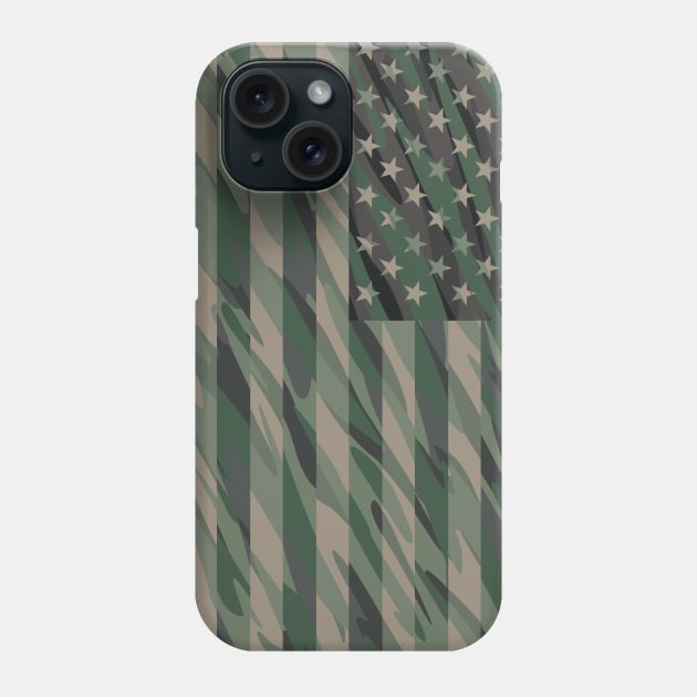 Patriotic Jungle Green Camo USA Flag Phone Case by hobrath