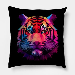 Polygonal colourful tiger Pillow