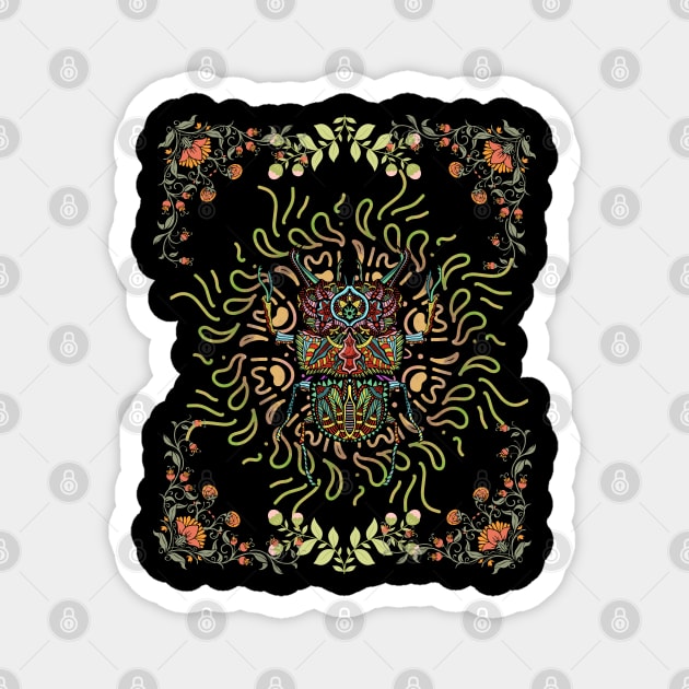 Beetle Mandala - Symetric design Magnet by MagicTrick