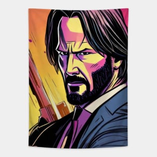 John Wick Comic book style_007 Tapestry