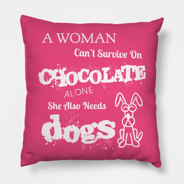 CHOCOLATE AND DOGS Pillow by kat2016