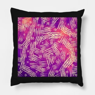 Lino Carvings Purple Pillow