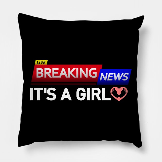 BREAKING NEWS: It’s a Girl - Gender Reveal Pillow by Jahmar Anderson